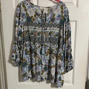 Easel Multicolor Floral Blouse